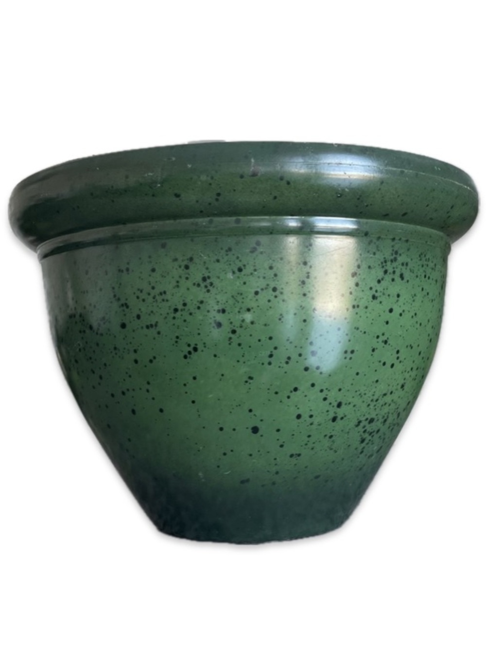 Green Speckled Plastic Planter Pot 12" Indoor Outdoor Plant
